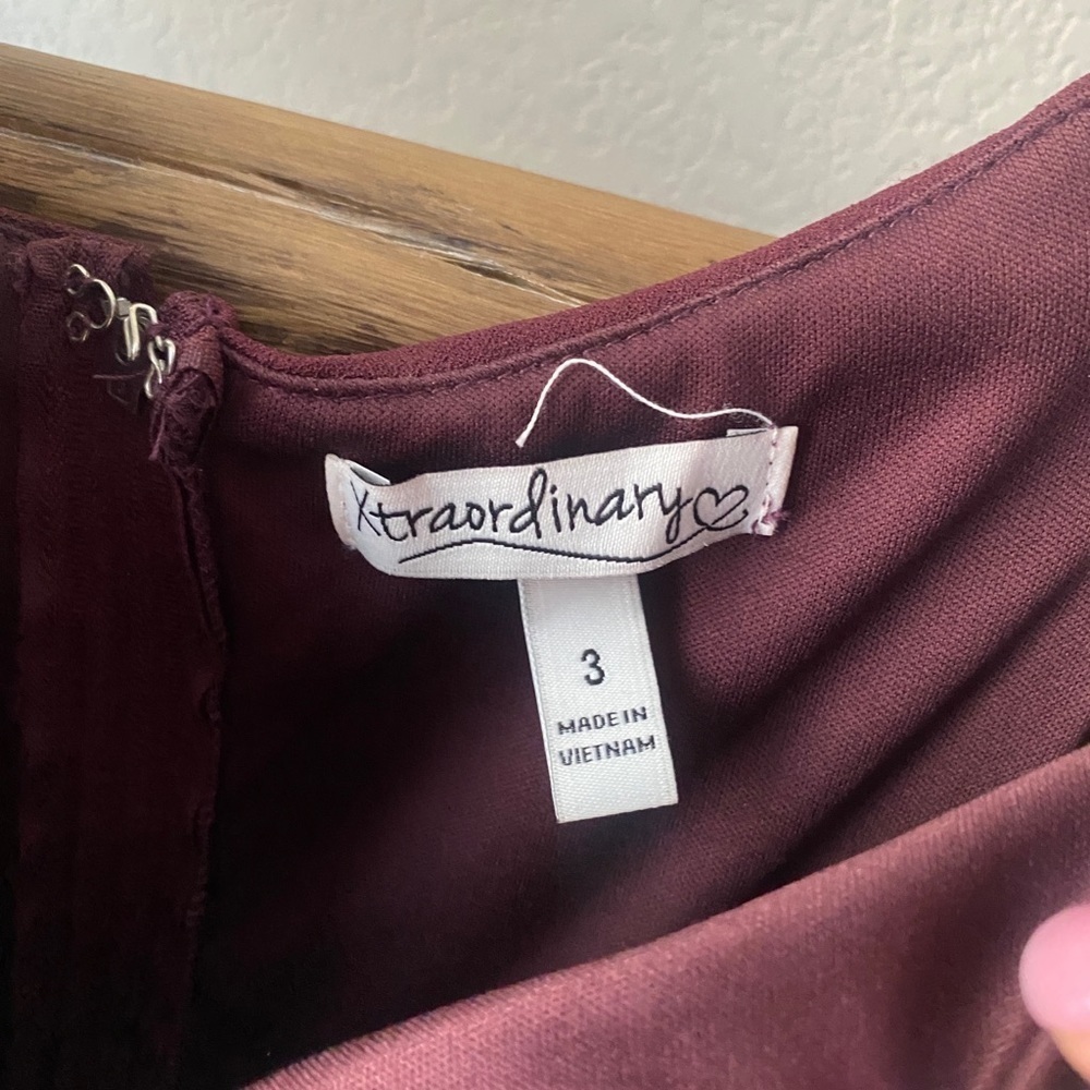 Maroon dress - v neck size 3 - Picture 4 of 7